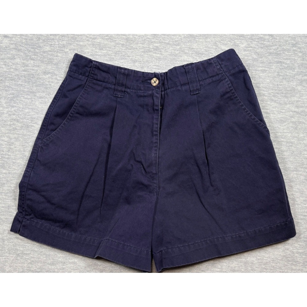 Vtg Y2K American‎ Eagle Outfitters Shorts Size 8 AE Navy Blue Pleated Cotton
